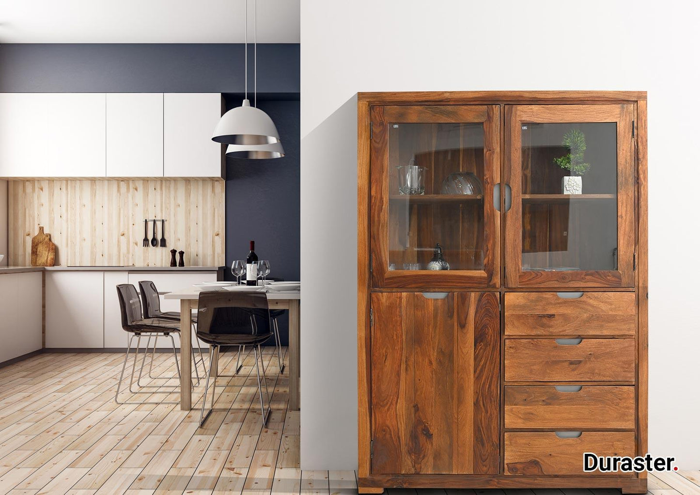 Dudi Furniture Raygoor Sheesham Wood Crockery Unit