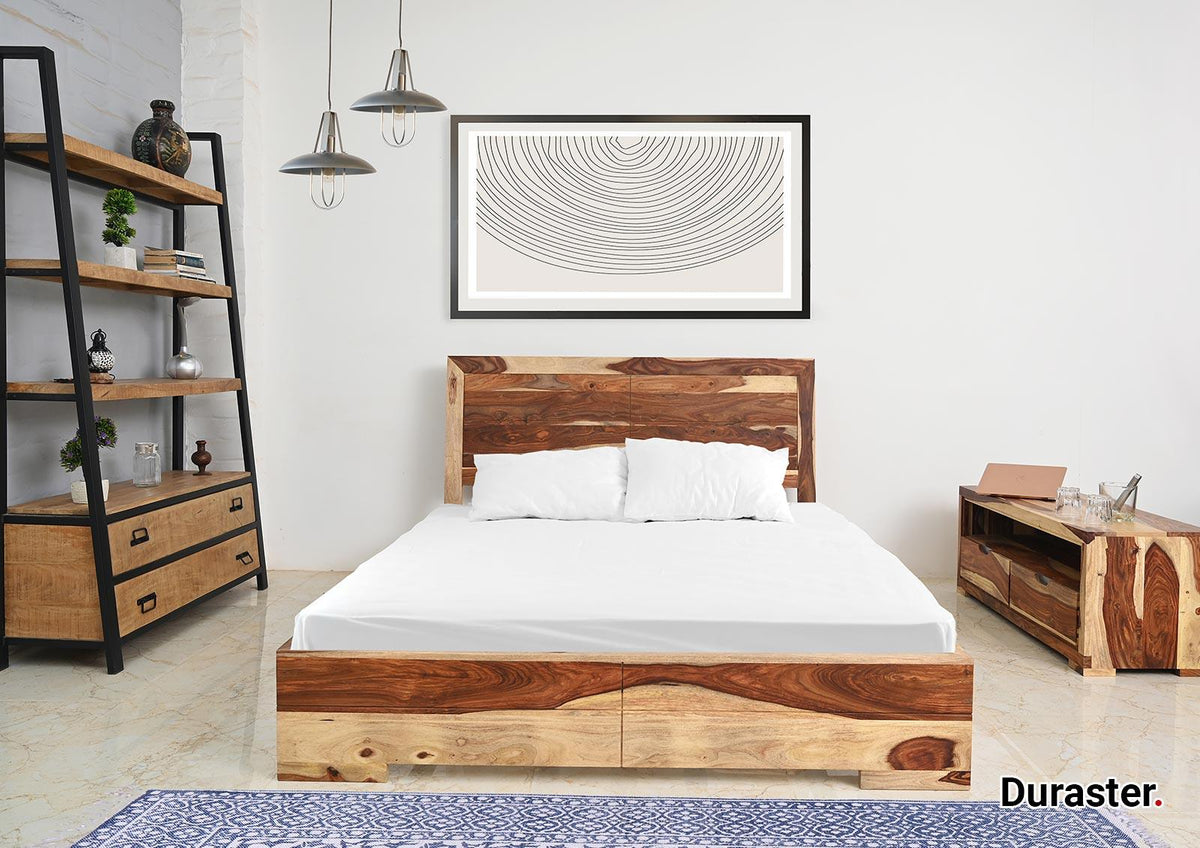 Dudi Furniture Raygoor Sheesham Wood King Size Bed