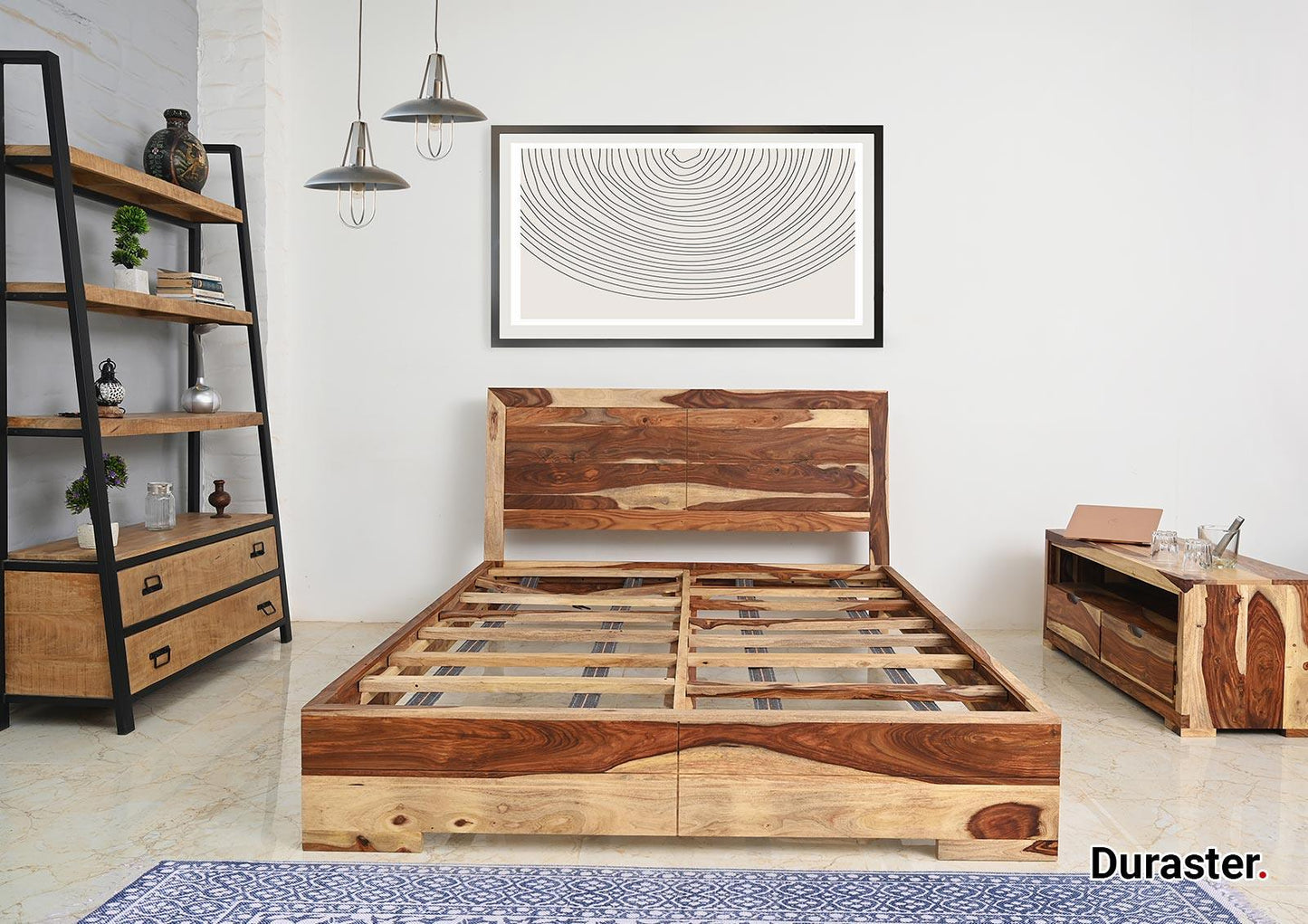 Dudi Furniture Raygoor Sheesham Wood King Size Bed