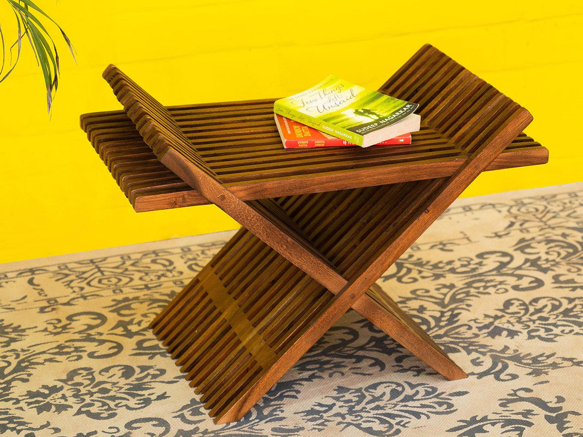 Dudi Furniture El Monte Acacia Wood Side Table