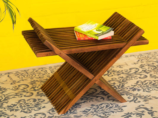 Dudi Furniture El Monte Acacia Wood Side Table
