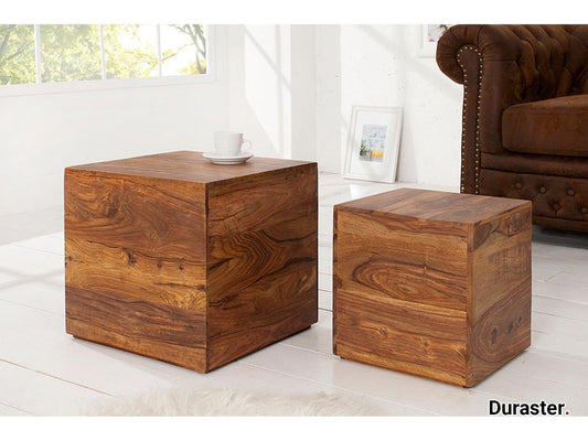 Dudi Furniture Torpedo Modern Sheesham Wood Nested Sidetable Cum