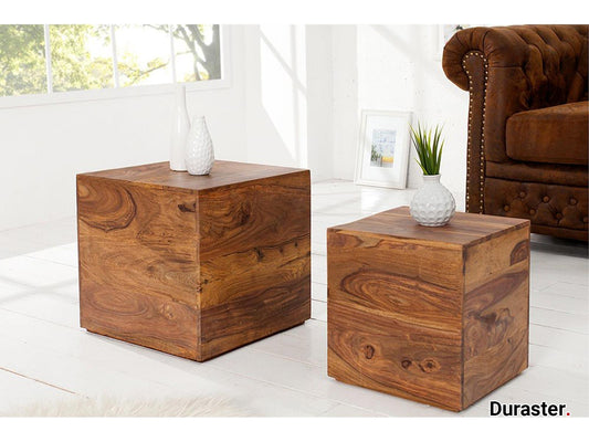 Dudi Furniture Torpedo Modern Sheesham Wood Nested Sidetable Cum