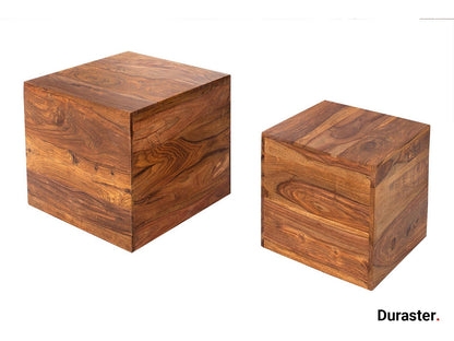 Dudi Furniture Torpedo Modern Sheesham Wood Nested Sidetable Cum