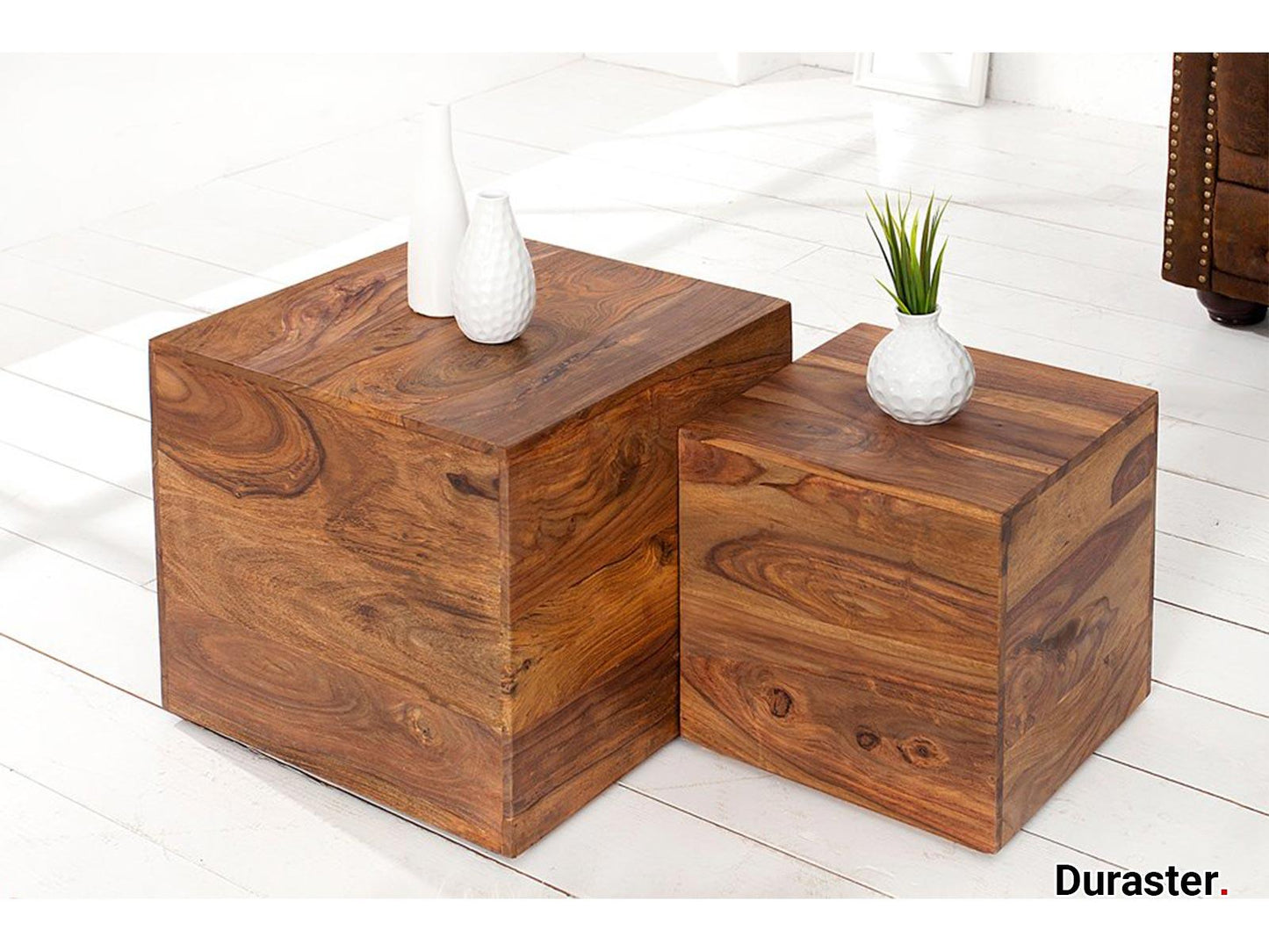 Dudi Furniture Torpedo Modern Sheesham Wood Nested Sidetable Cum