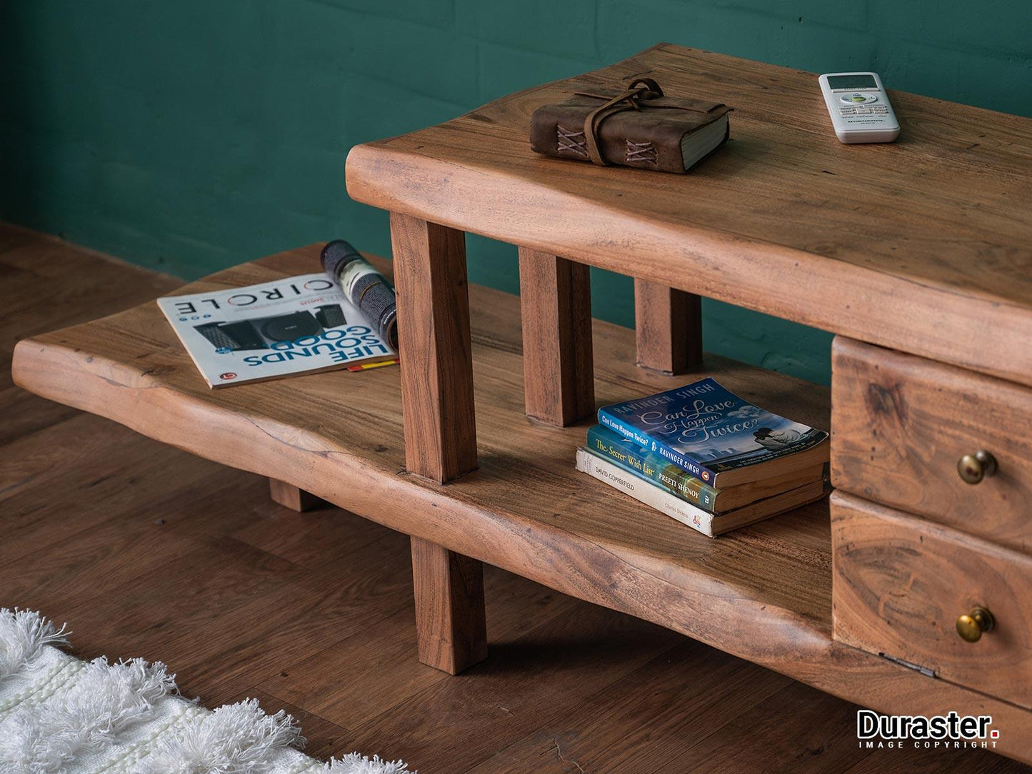Dudi Furniture Hawkin Solid Wood Modern TV Unit