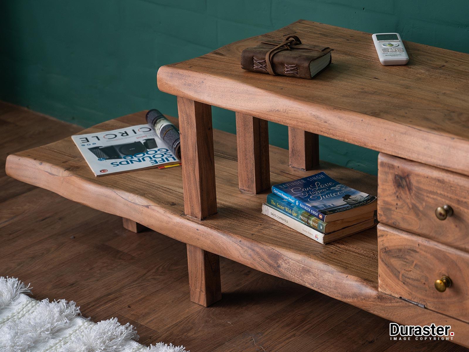 Dudi Furniture Hawkin Solid Wood Modern TV Unit