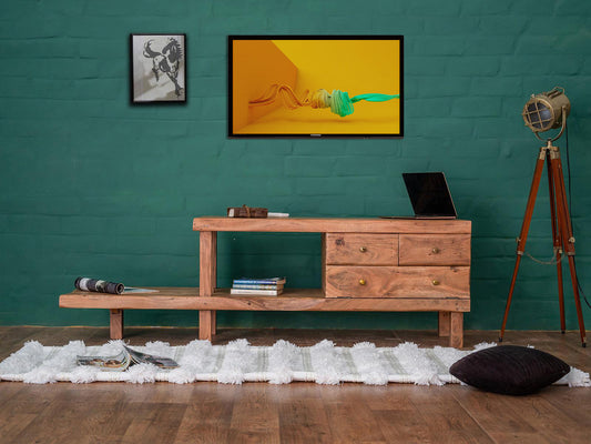 Dudi Furniture Hawkin Solid Wood Modern TV Unit