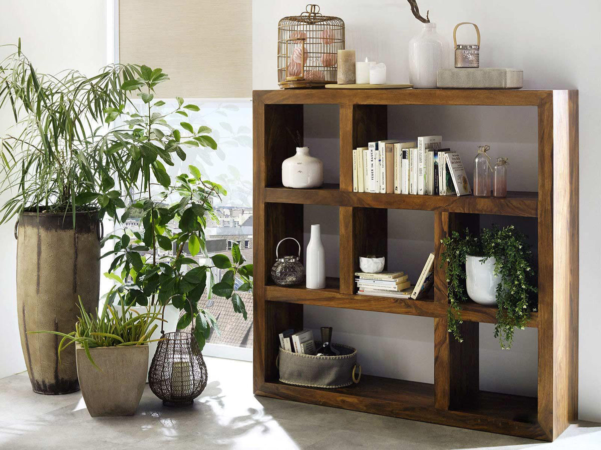 Dudi Furniture Vismit Modern sheesham wood Room Divider Bookshelf