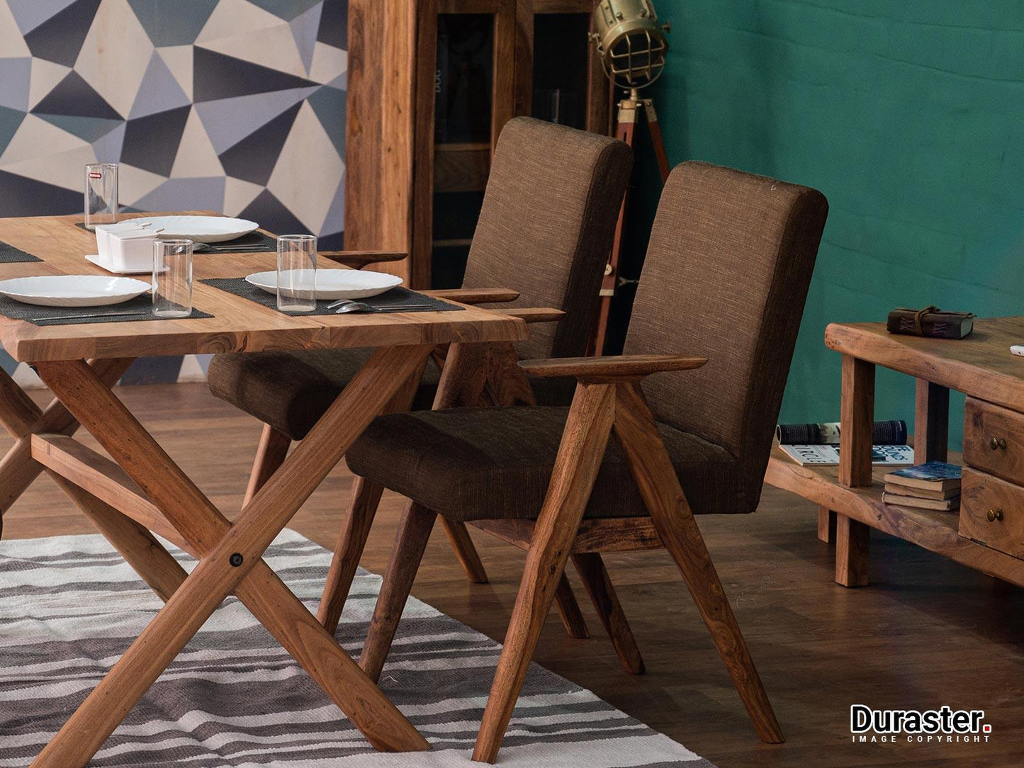 Dudi Furniture Hawkin Solid Wood Dining Table 4 Seater