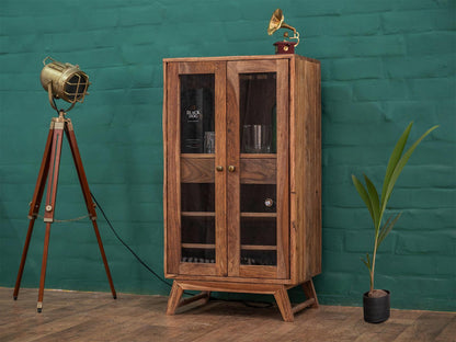 Dudi Furniture Hawkin Solid Wood Modern Bar Cabinet
