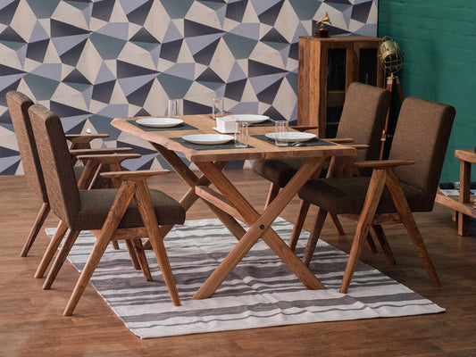Dudi Furniture Hawkin Solid Wood Dining Table Set