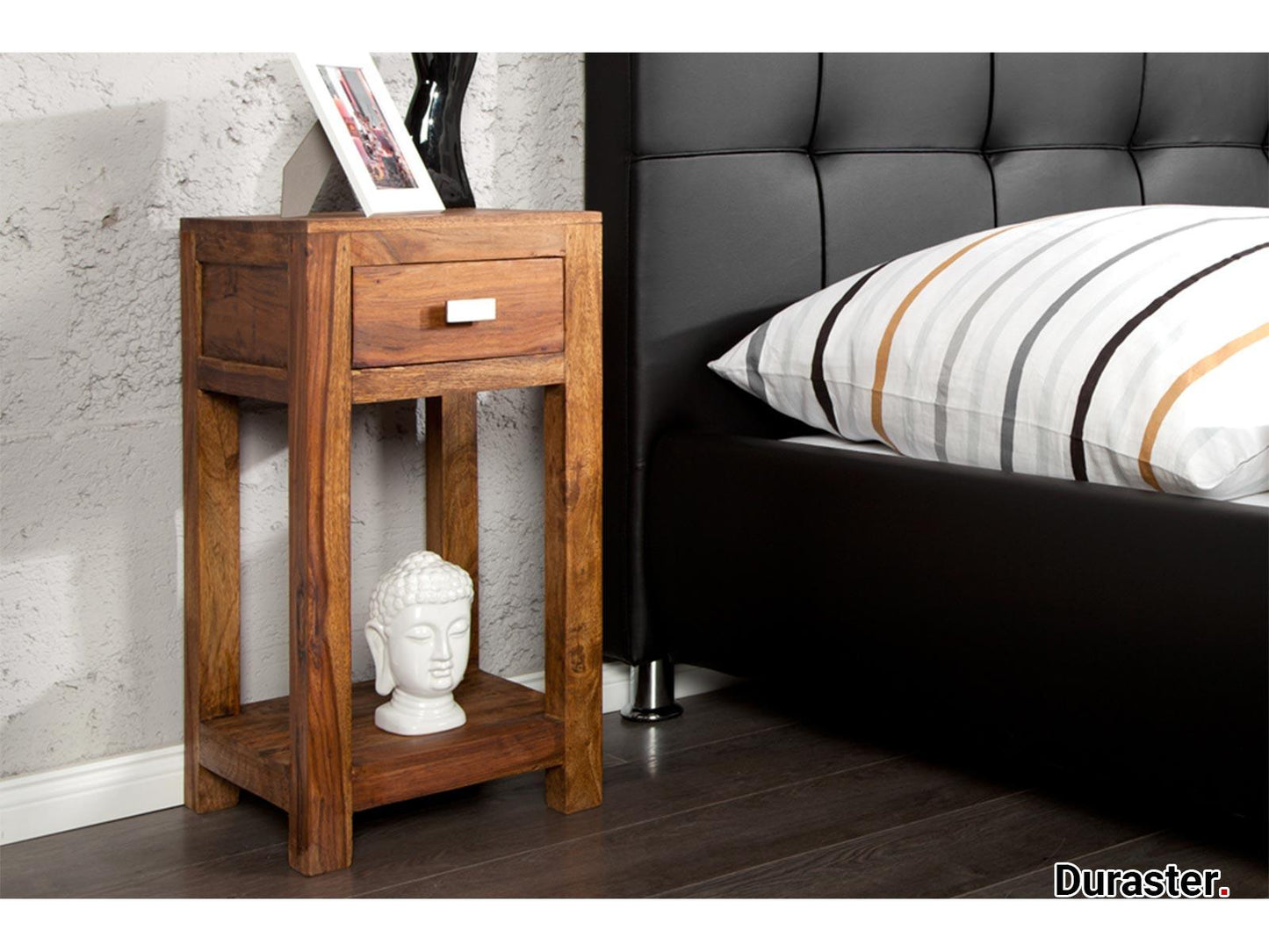 Dudi Furniture Rio Sheesham Wood Bedside Table with Drawer