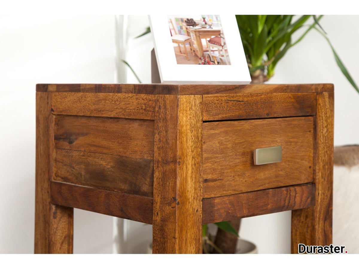 Dudi Furniture Rio Sheesham Wood Bedside Table with Drawer