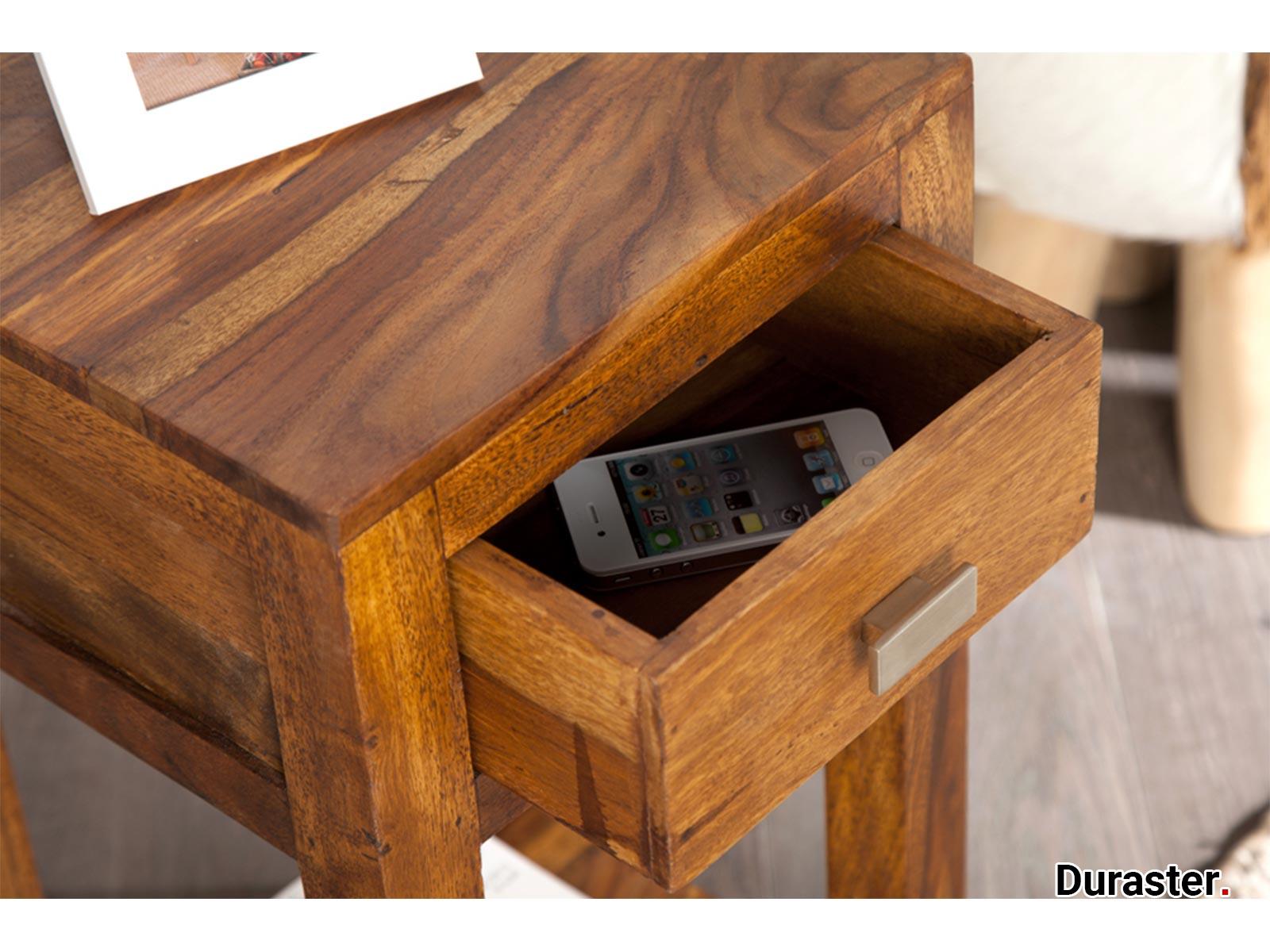 Dudi Furniture Rio Sheesham Wood Bedside Table with Drawer