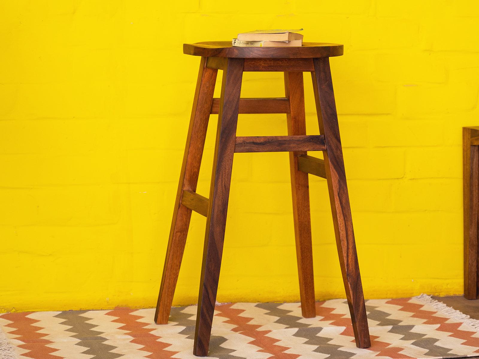 Dudi Furniture Vismit Modern Sheesham wood Bar Stool