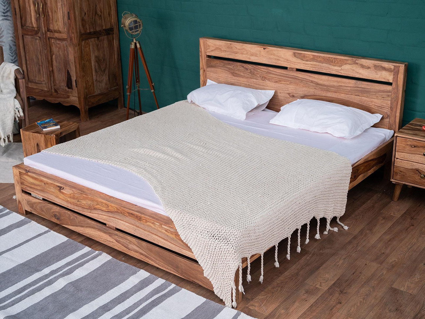 Dudi Furniture Hawkin Modern Wooden Queen Size Bed