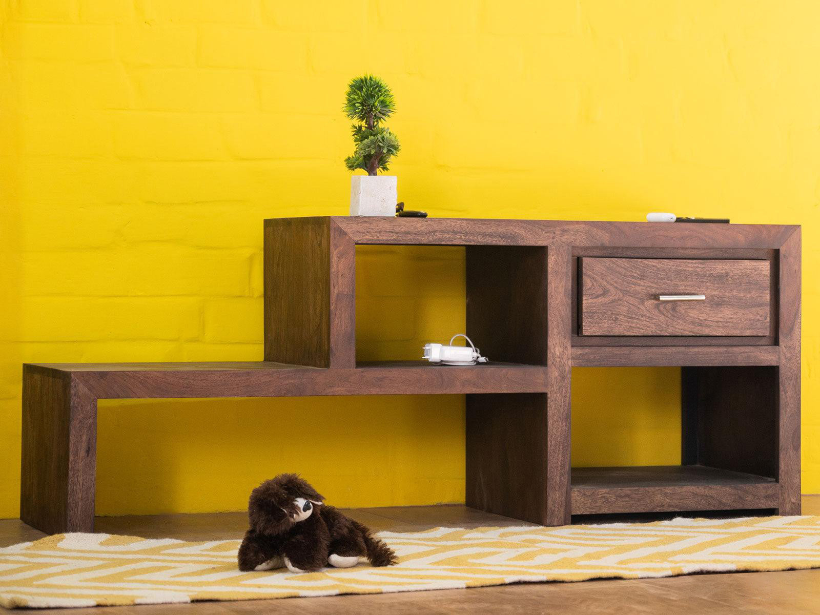 Dudi Furniture Gangaur Modern Solid Wood TV Unit