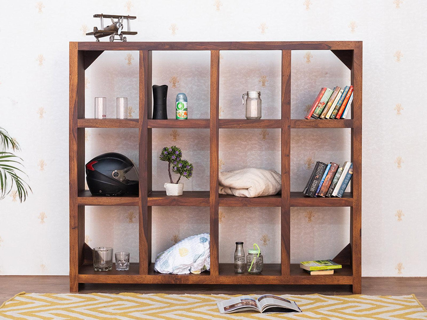 Dudi Furniture Vismit Modern Sheesham wood Sleek Room Divider