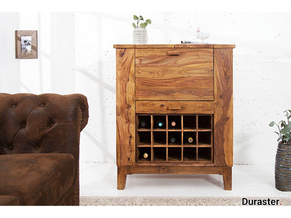 Dudi Furniture Torpedo Sheesham Wood Bar Cabinet