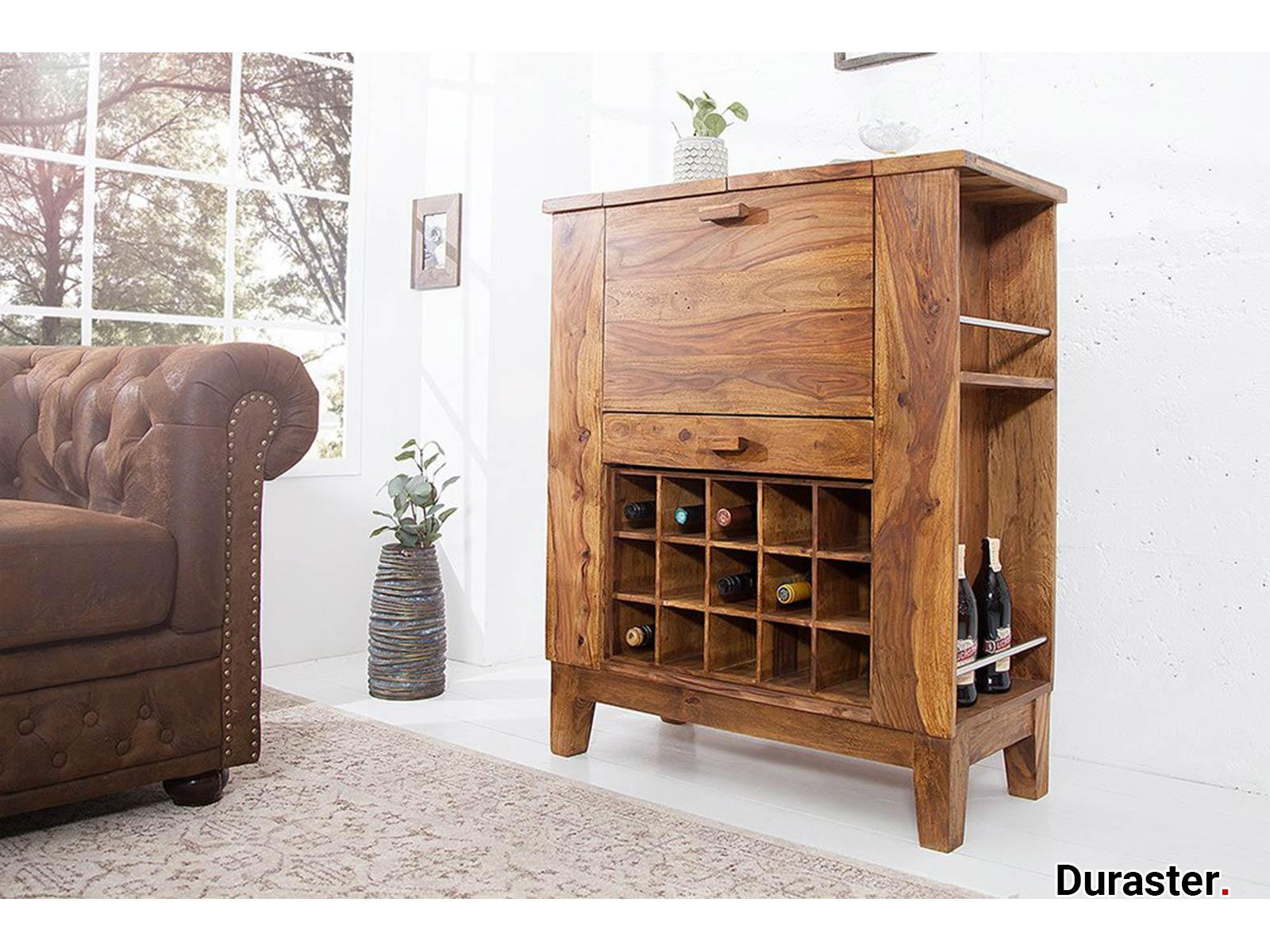 Dudi Furniture Torpedo Sheesham Wood Bar Cabinet