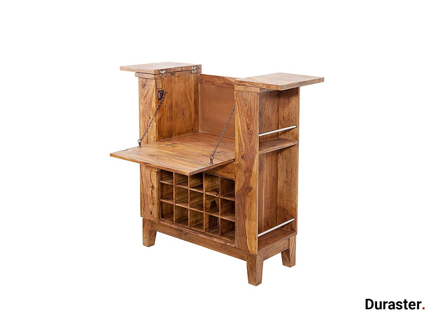 Dudi Furniture Torpedo Sheesham Wood Bar Cabinet