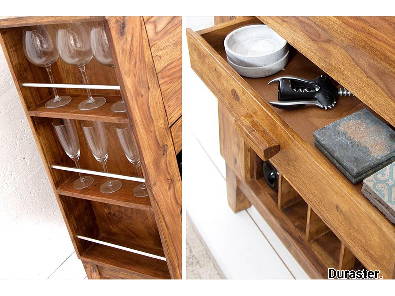 Dudi Furniture Torpedo Sheesham Wood Bar Cabinet