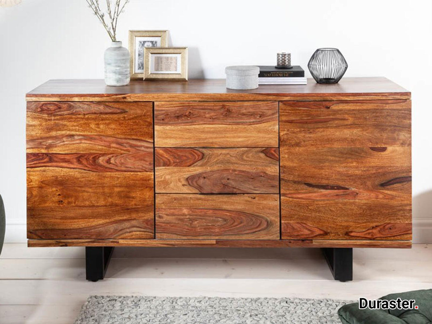 Dudi Furniture Torpedo Sheesham Wood Sideboard Cabinet