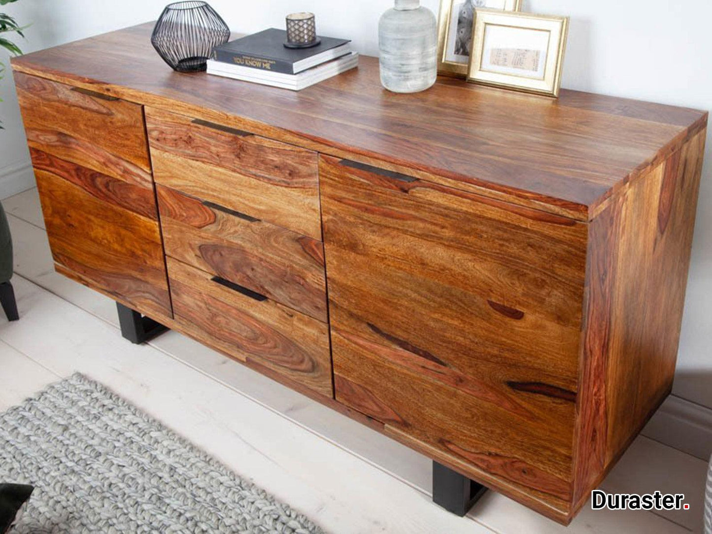 Dudi Furniture Torpedo Sheesham Wood Sideboard Cabinet