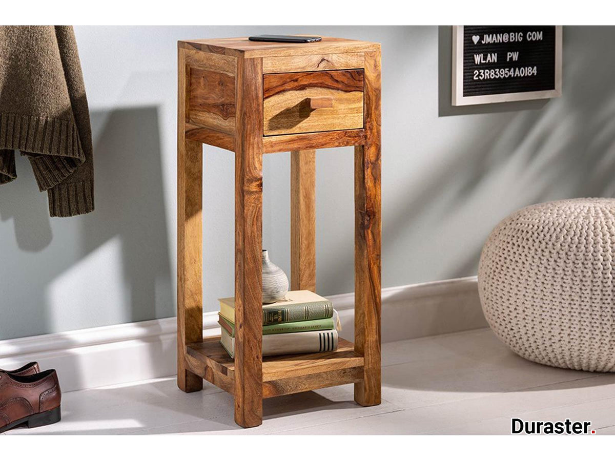 Dudi Furniture Torpedo Sheesham Wood Bedside Table