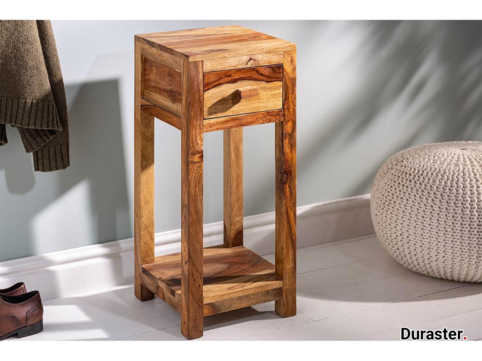 Dudi Furniture Torpedo Sheesham Wood Bedside Table