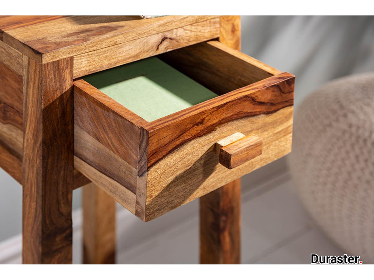 Dudi Furniture Torpedo Sheesham Wood Bedside Table