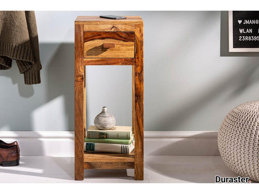 Dudi Furniture Torpedo Sheesham Wood Bedside Table