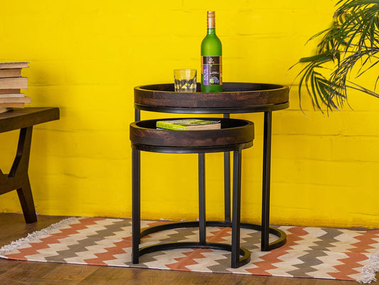 Dudi Furniture Tuscany Sheesham Wood Nested Coffee Table