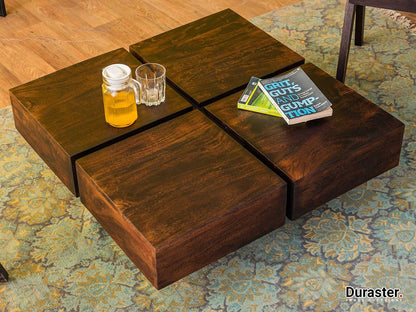 Dudi Furniture Tuscany Acacia Wood Square Coffee Table