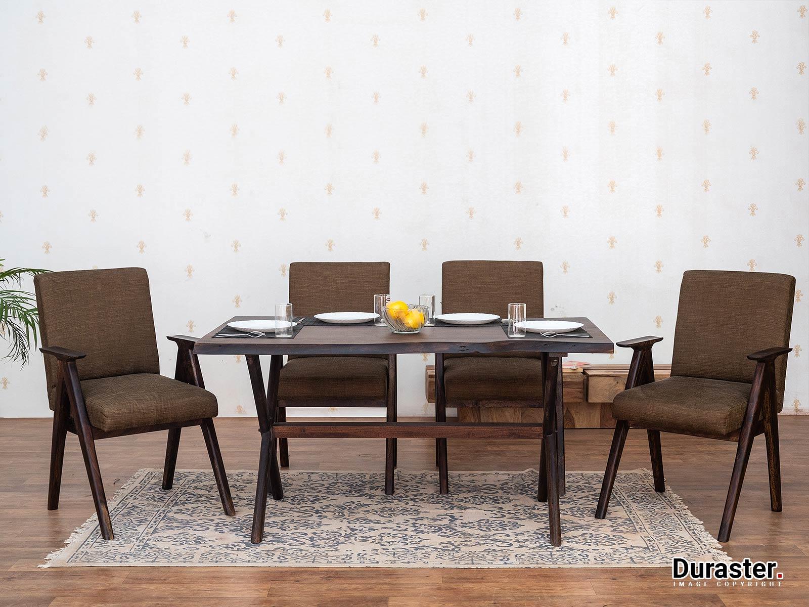 Dudi Furniture Tuscany Acacia Wood 6 Seater Dining Table Set