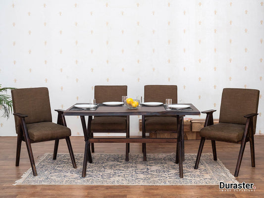 Dudi Furniture Tuscany Acacia Wood 6 Seater Dining Table Set