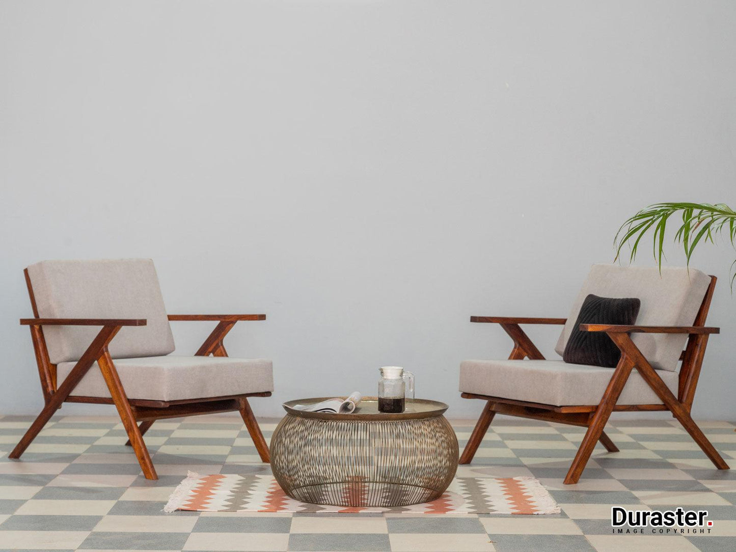 Dudi Furniture Ummed Modern Sheesham Wood Lounge Chair