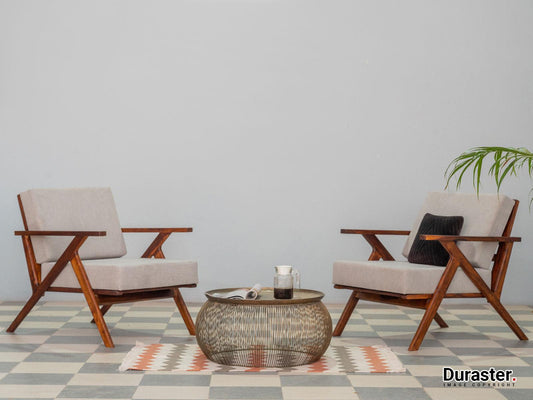 Dudi Furniture Ummed Modern Sheesham Wood Lounge Chair