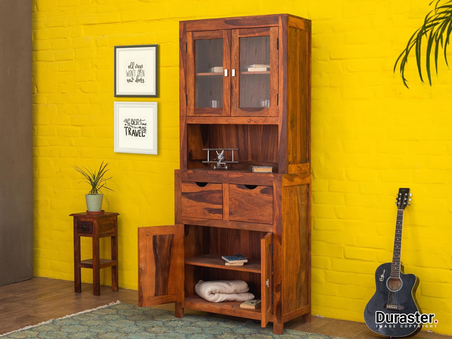 Dudi Furniture Ummed Modern Sheesham Wood Buffet Cabinet