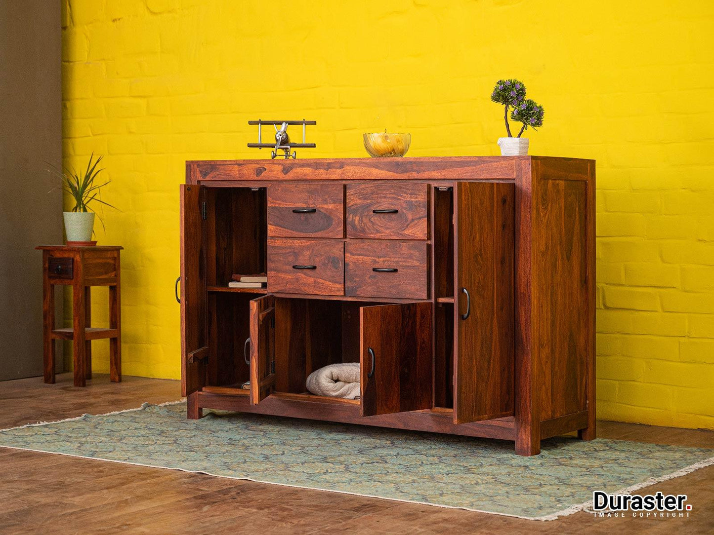 Dudi Furniture Ummed Solid Sheesham wood Sideboard Cabinet