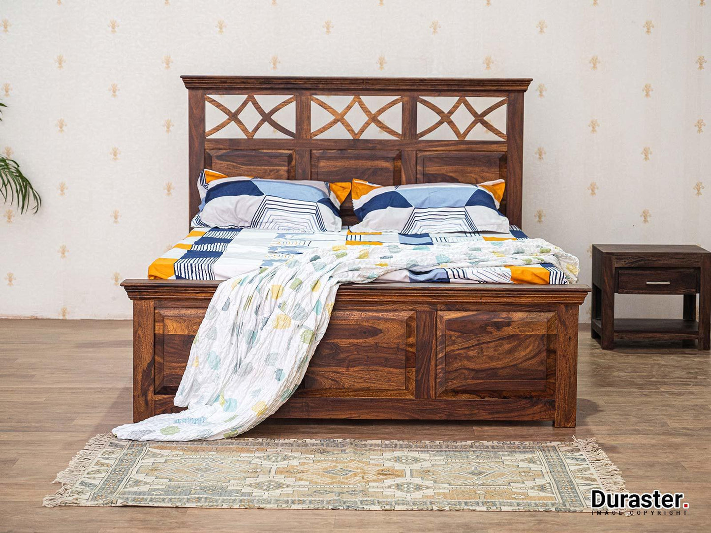 Dudi Furniture Ummed Solid Sheesham wood Elegant King Size Bed