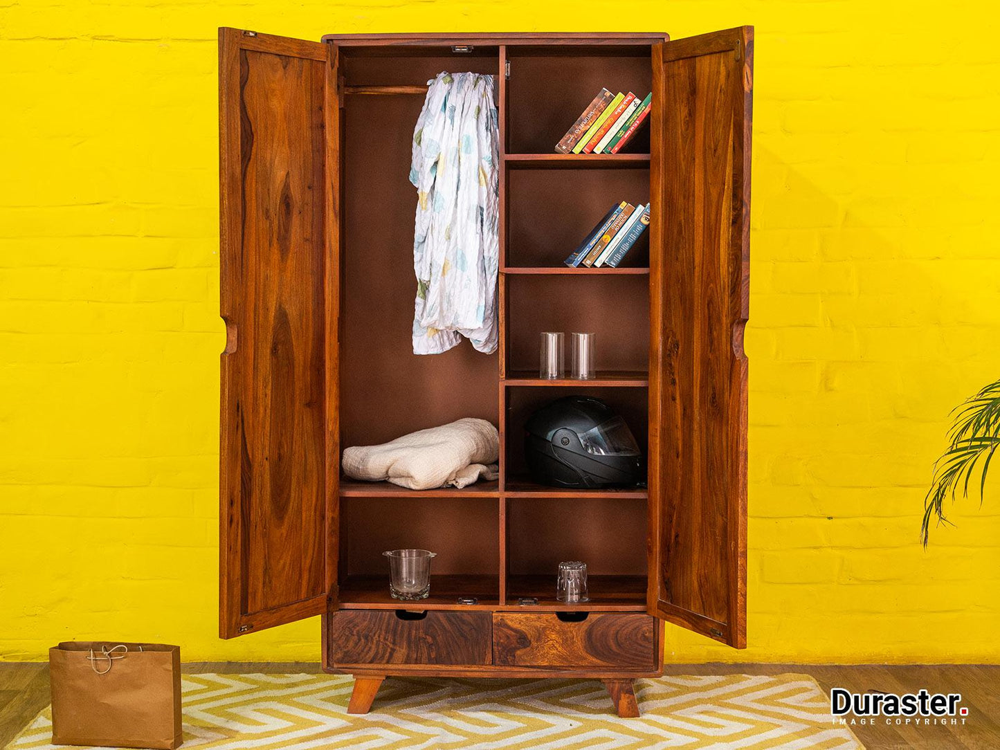 Dudi Furniture Ummed Modern Sheesham Wood Cupboard Cabinet