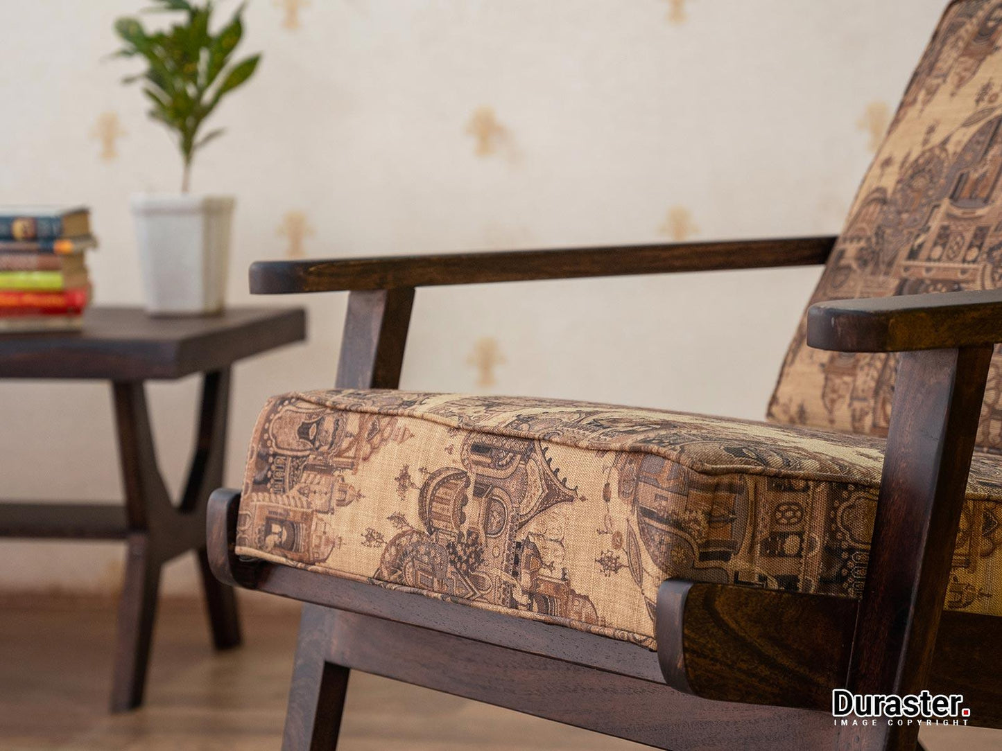 Dudi Furniture Gangaur Modern Solid Wood Armchair