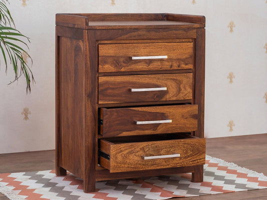 Dudi Furniture Ummed Modern Sheesham wood Chest of Drawer Cabinet