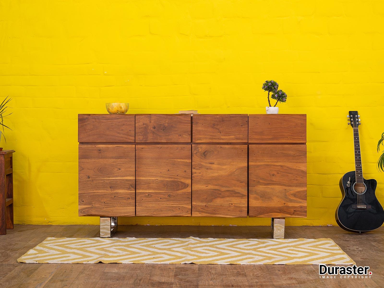 Dudi Furniture Ummed Solid Acacia wood Elegant Sideboard Cabinet