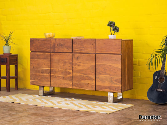 Dudi Furniture Ummed Solid Acacia wood Elegant Sideboard Cabinet