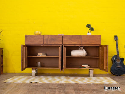 Dudi Furniture Ummed Solid Acacia wood Elegant Sideboard Cabinet