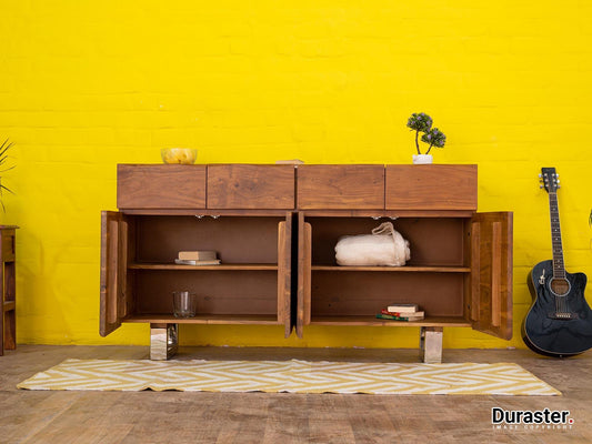 Dudi Furniture Ummed Solid Acacia wood Elegant Sideboard Cabinet