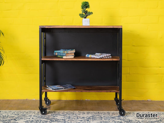 Dudi Furniture Verge Industrial Kitchen Island Table with 2 Shelves
